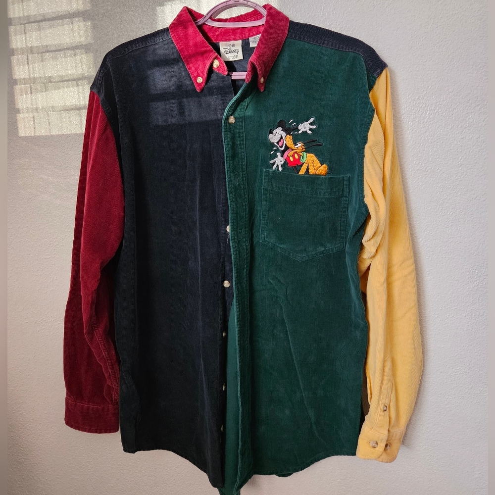 Vintage Disney Colorblock Corduroy Shirt